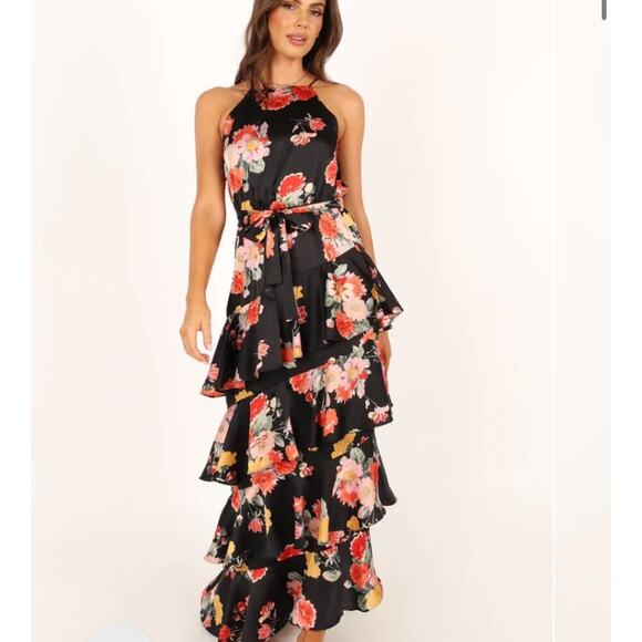 Petal & Pup Dresses & Skirts - Petal + Pup Sarona Halterneck Maxi Dress Black Floral Size 2